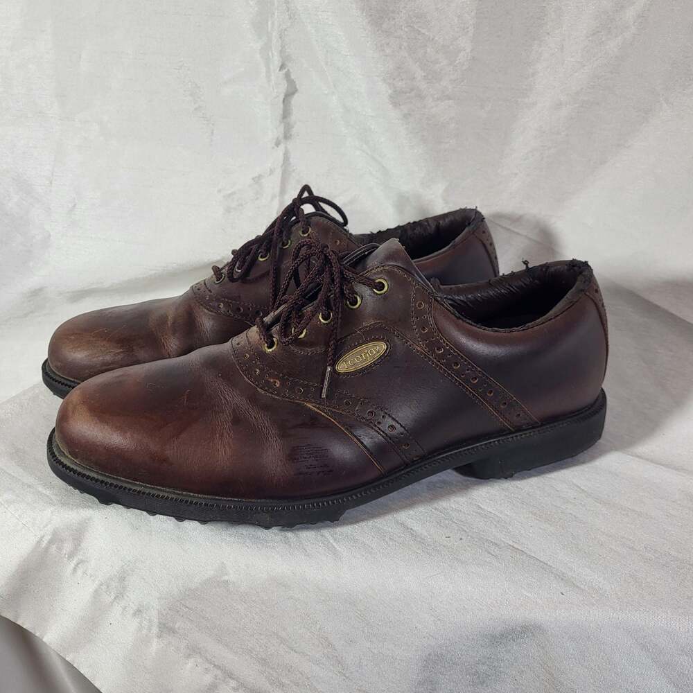 FootJoy eComfort Brown Leather Soft Spike Golf Shoes